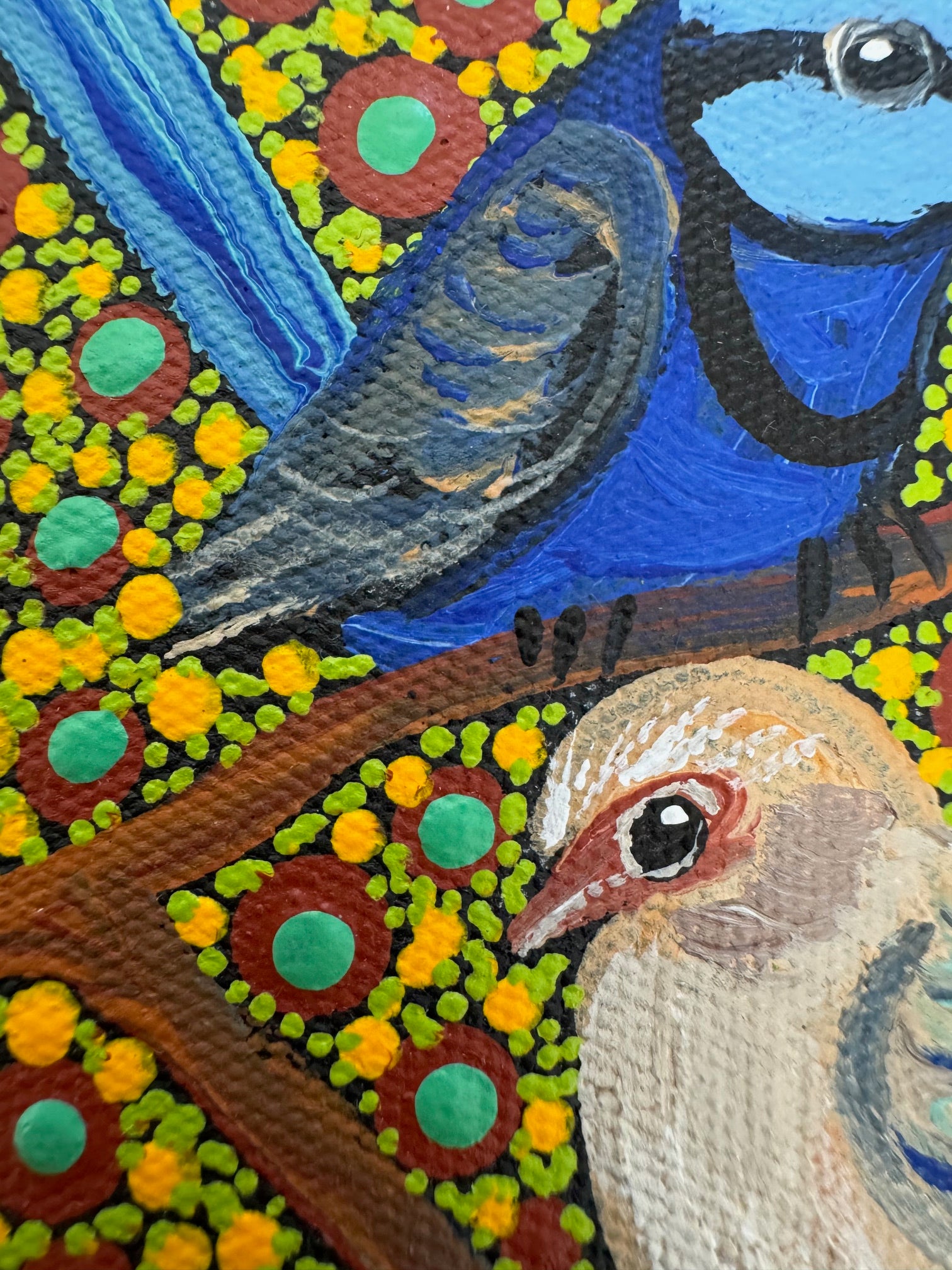 Kathleen Buzzacott - Blue Fairy Wrens - Small, Framed .500