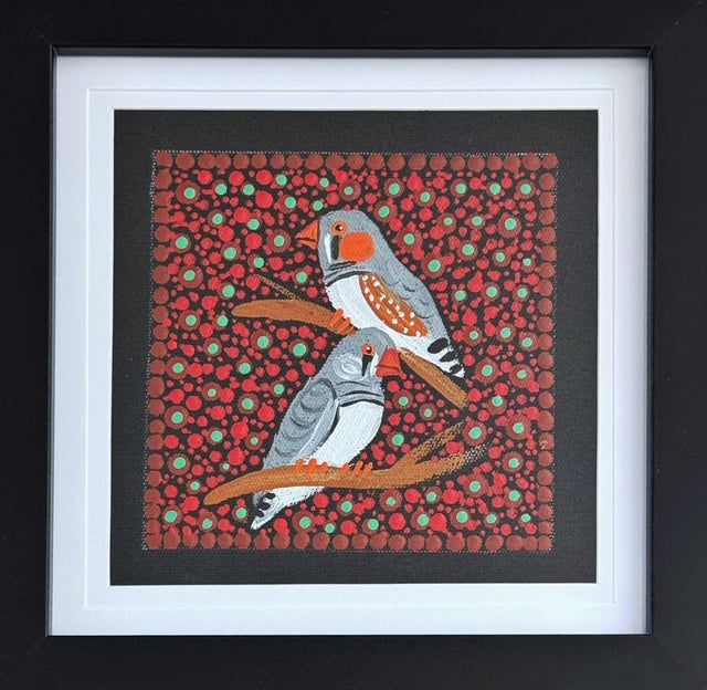Kathleen Buzzacott - Zebra Finches - Small, Framed .503