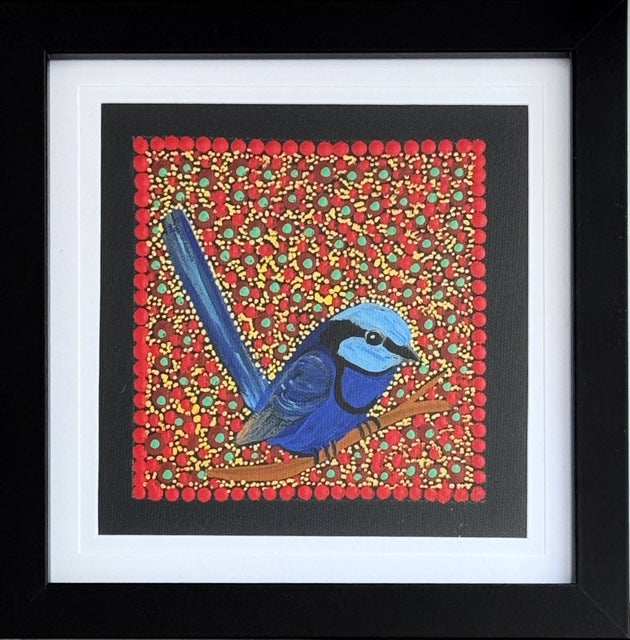 Kathleen Buzzacott - Blue Fairy Wren - Small, Framed .502