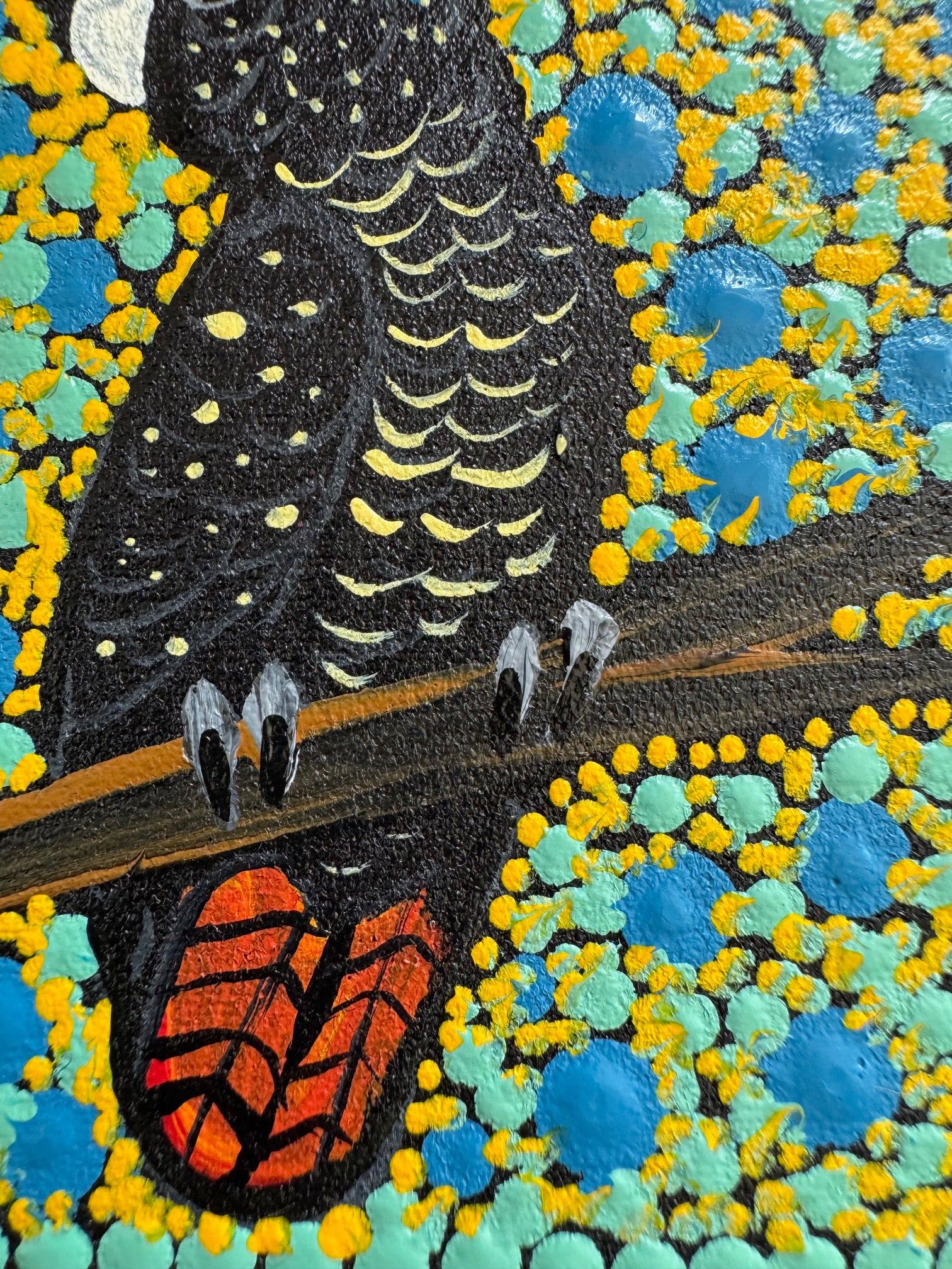 Kathleen Buzzacott - Female Red-Tail Black Cockatoo - Small, Framed .402