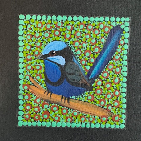 Kathleen Buzzacott - Blue Fairy Wren - Small, Framed .200