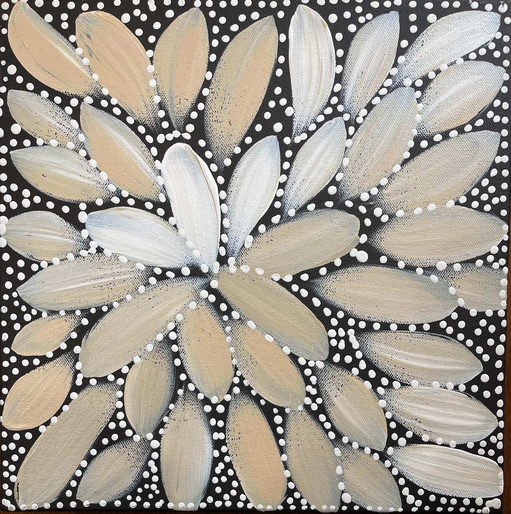 Louise Numina - Bush Medicine Leaves - 30x30cm .30-38 Stretched Ready to Hang