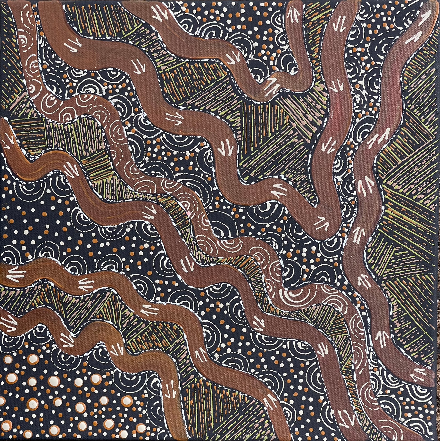 Beautiful Aboriginal art. With use of dot art - Raintree Art