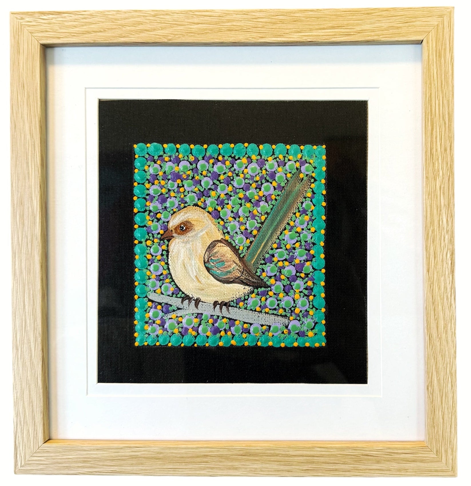 Kathleen Buzzacott - Blue Fairy Wren, Female - Small, Framed .190