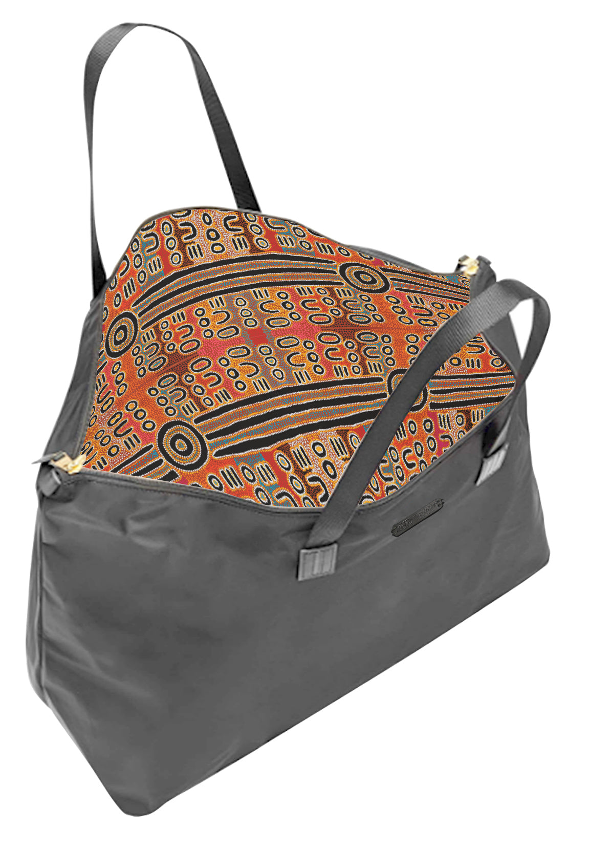 Fold-able Travel Bag - Biddy Napanangka Timms - Grey