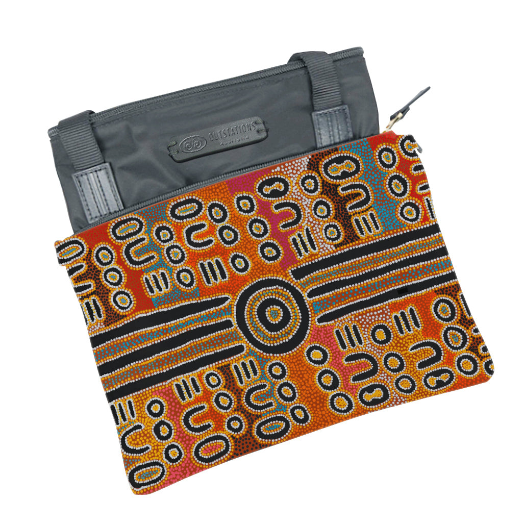 Fold-able Travel Bag - Biddy Napanangka Timms - Grey