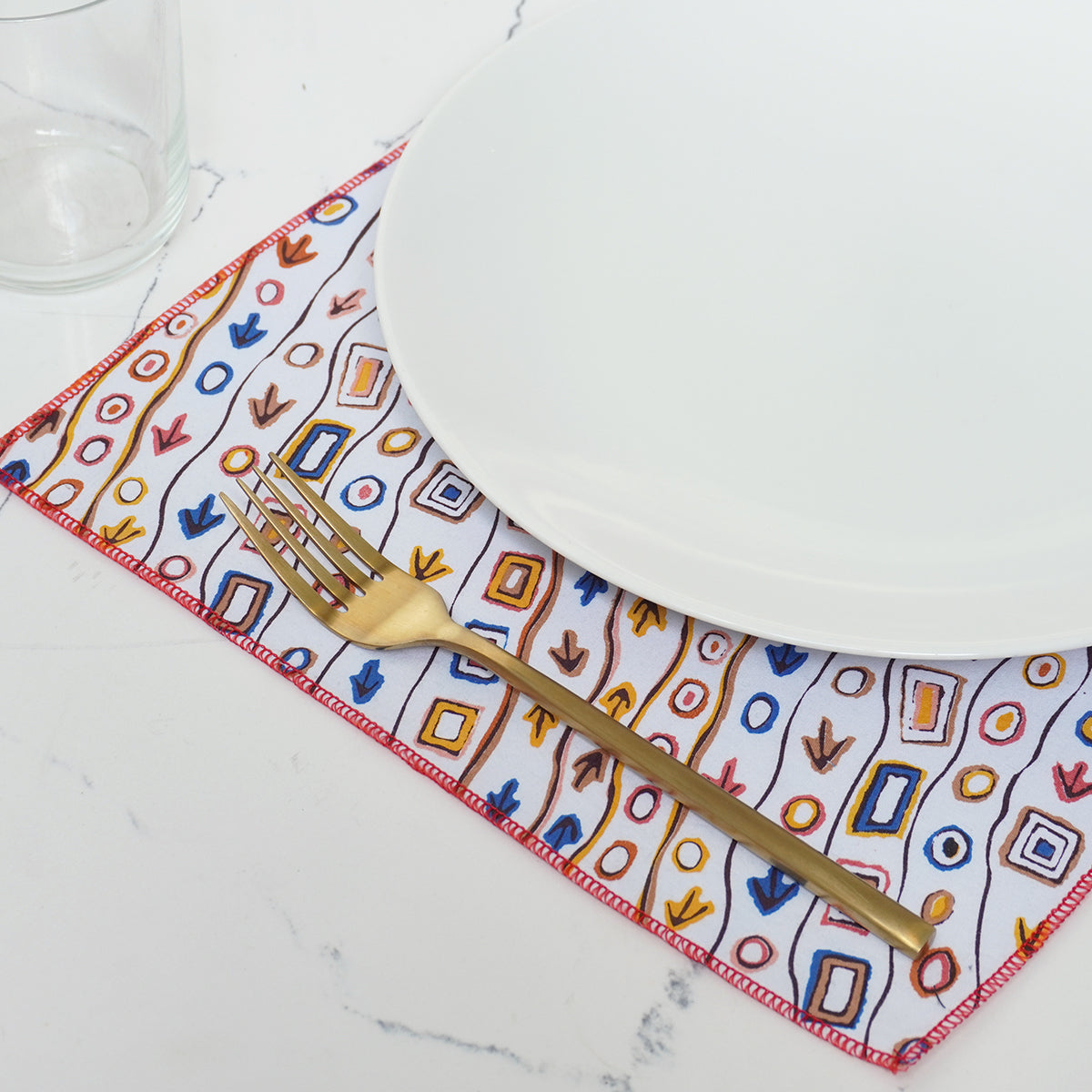 Fabric Placemat - Felicity Robertson - White