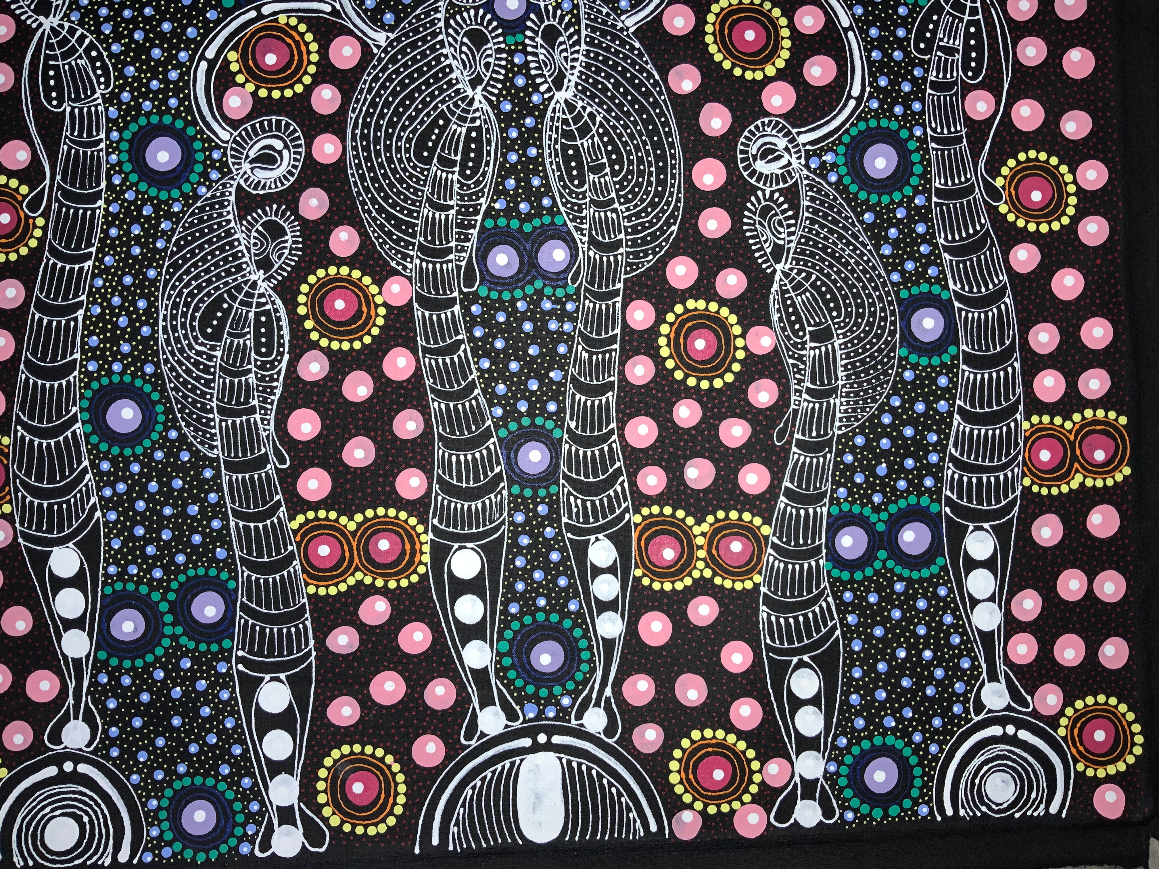 Colleen Wallace Nungarray - Dreamtime Sisters - 60x60cm .40