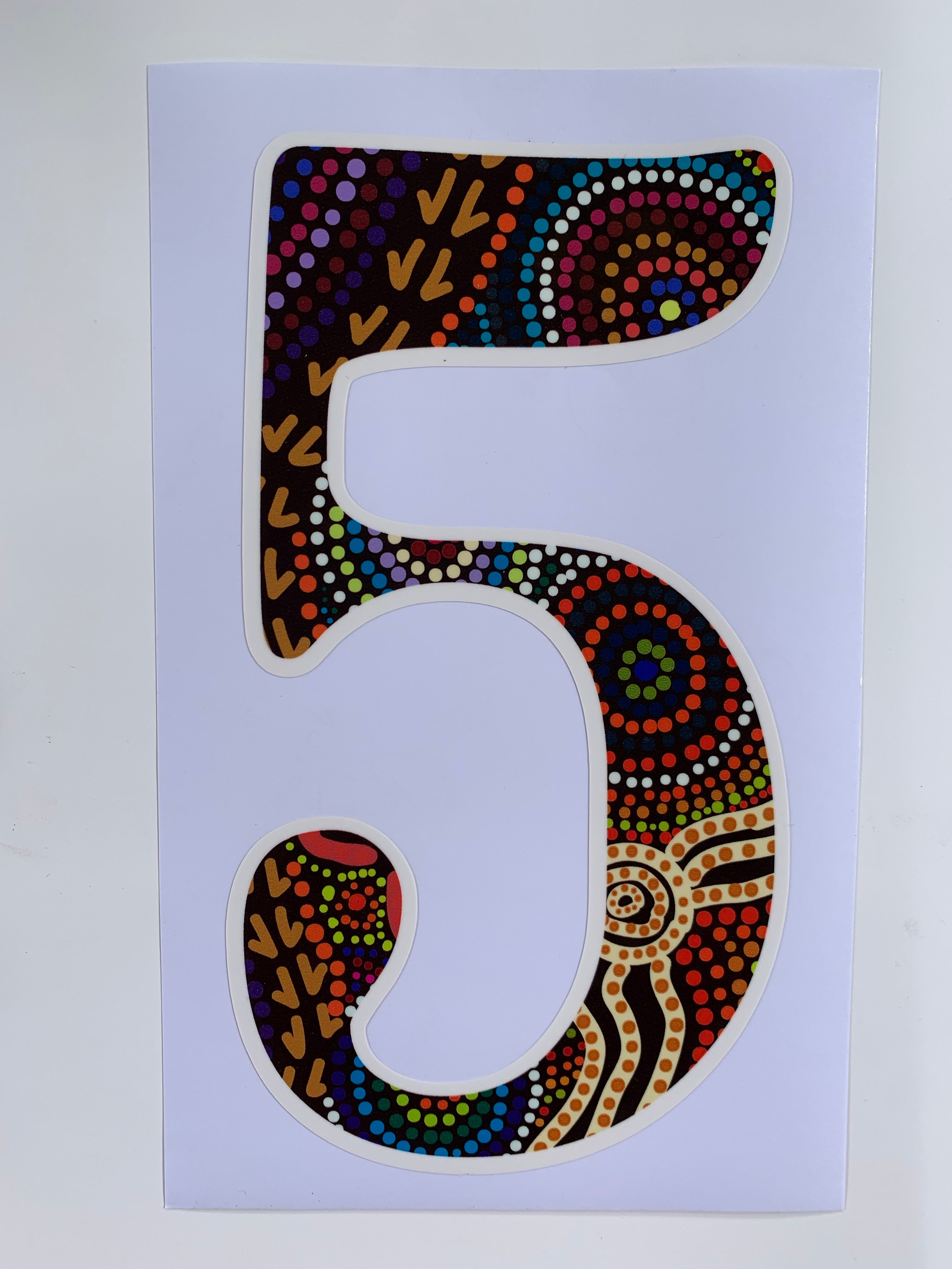 Bindigenous - Number 5 - Bin Sticker
