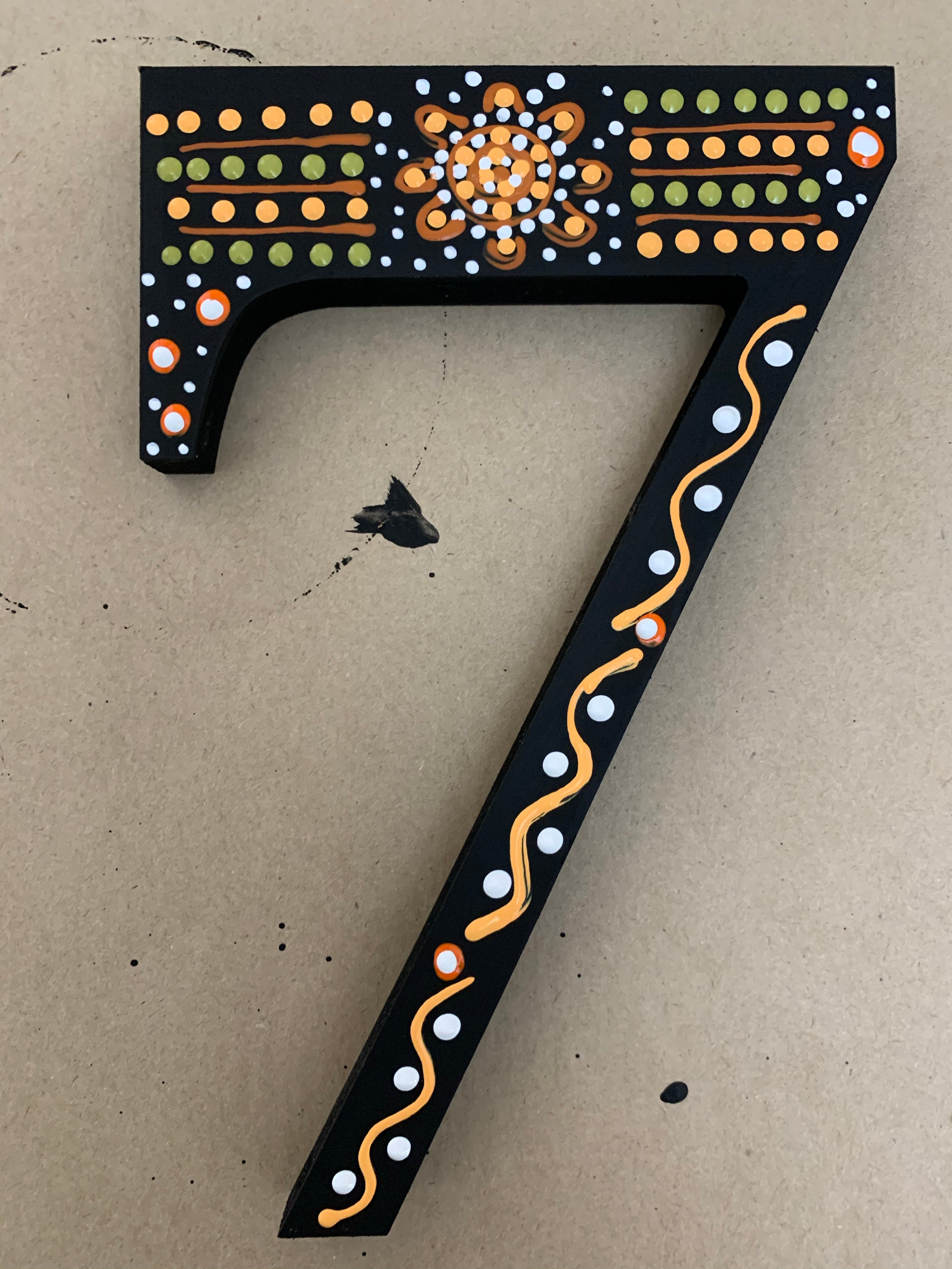 Hand Painted Wooden - Number 7