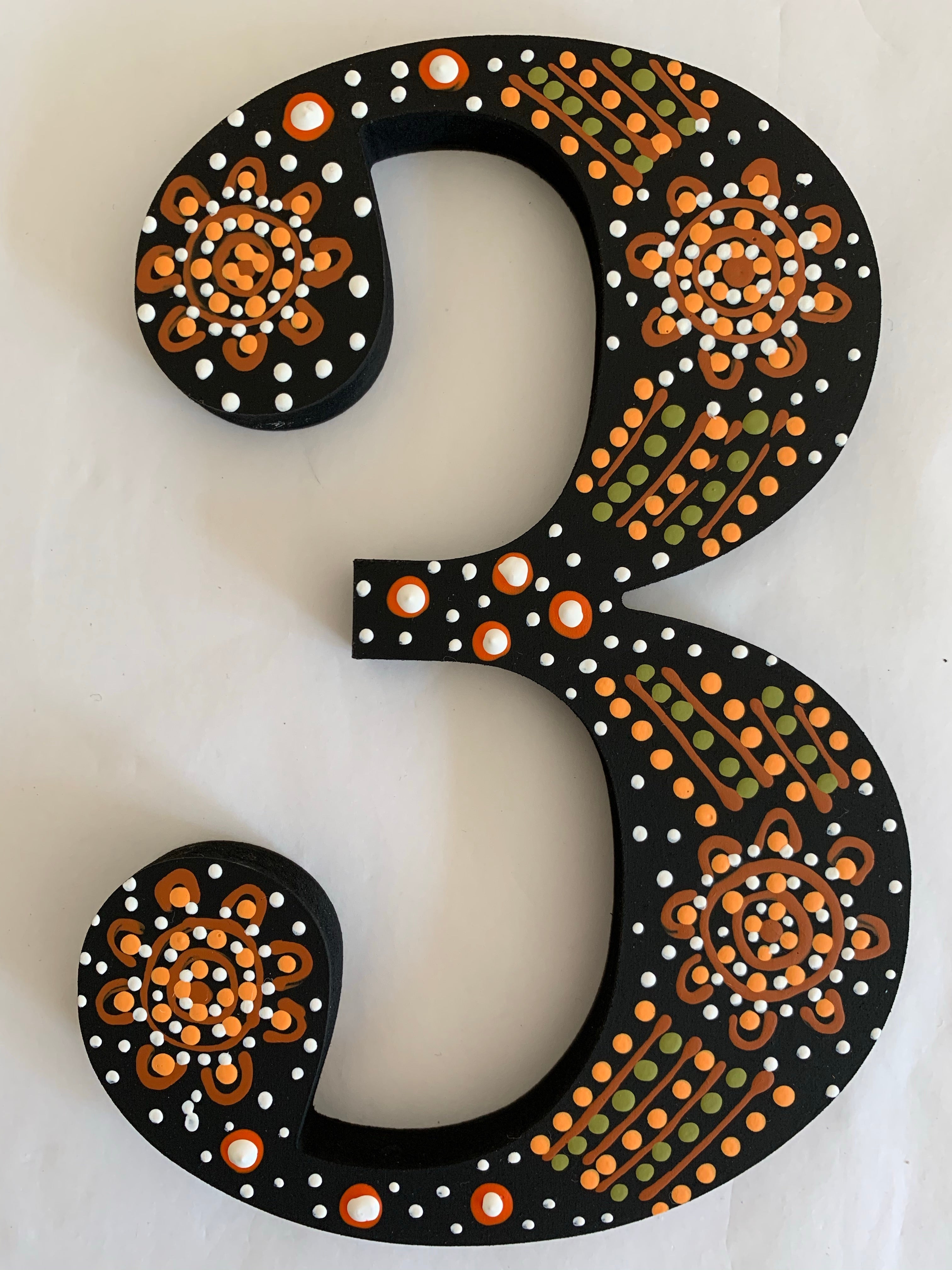 Hand Painted Wooden - Number 3
