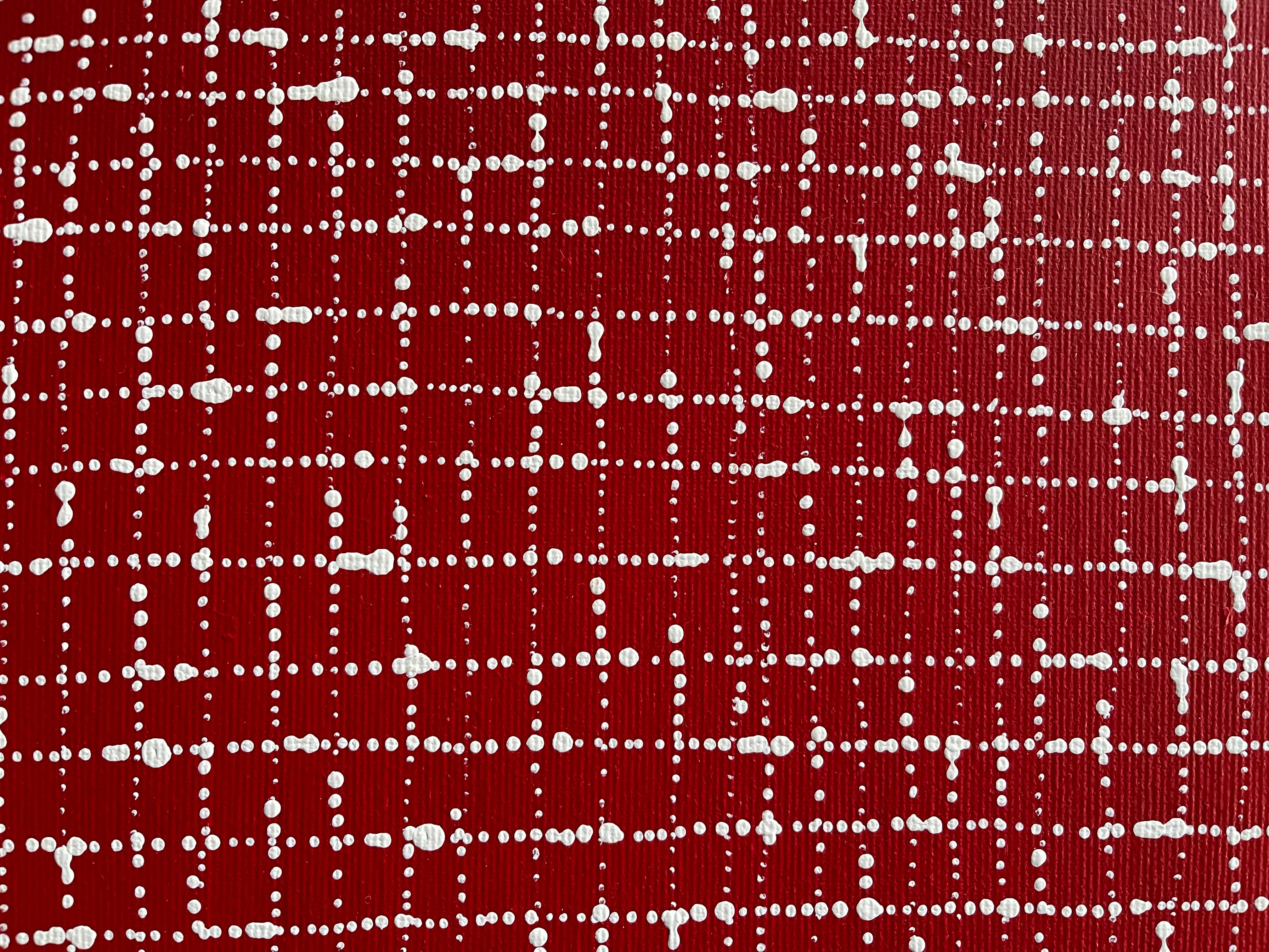 Valda Napangardi Granites - Ngalyipi Jukurrpa (Snake Vine Dreaming) Mina Mina - 30x30cm Stretched